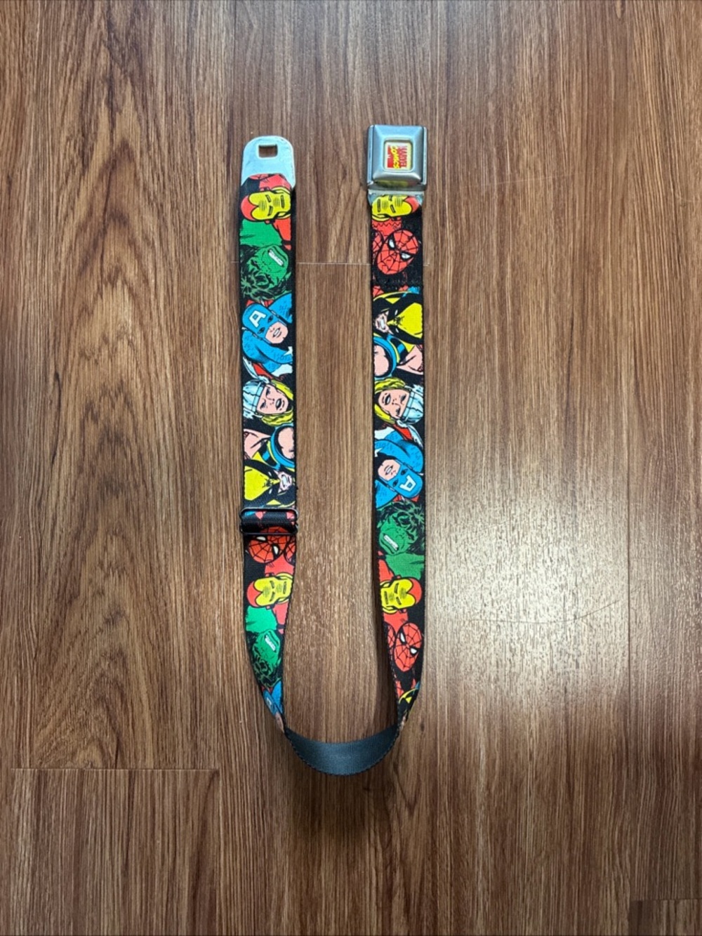 Marvel Comics Super Heroes Buckle-Down Seatbelt Belt Captain Thor Hulk Graphics